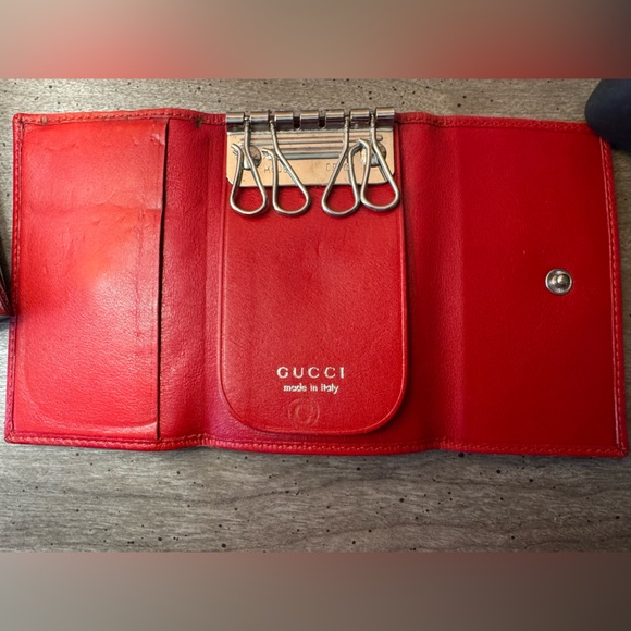 Gucci Vintage Red Leather Key Holder Wallet - Picture 4 of 11
